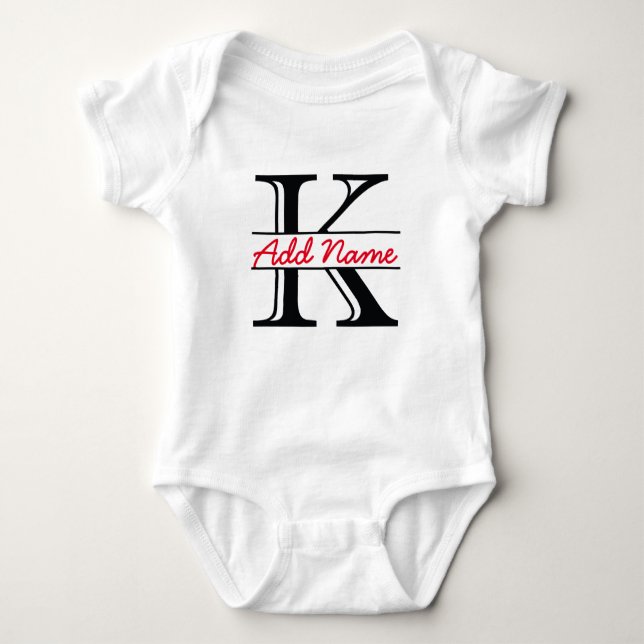Personalised K Name Bodysuit (Front)