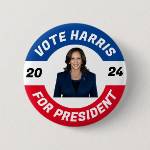 Personalised kamala hariss for president 2024 6 cm round badge