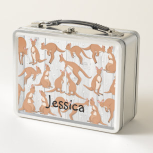 Personalised Kangaroo Metal Lunch Box