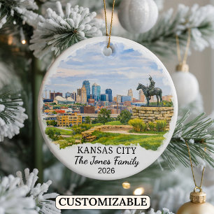 Personalised Kansas City Ornament, Custom Kansas Ceramic Ornament