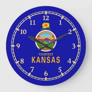 Personalised Kansas State Flag Design on Large Clock