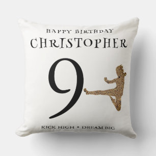 Personalised Karate Birthday Gift for Boy Age 9 Cushion