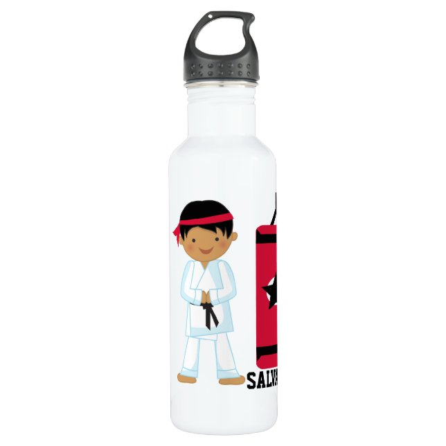 Personalised Karate Boy 710 Ml Water Bottle (Front)