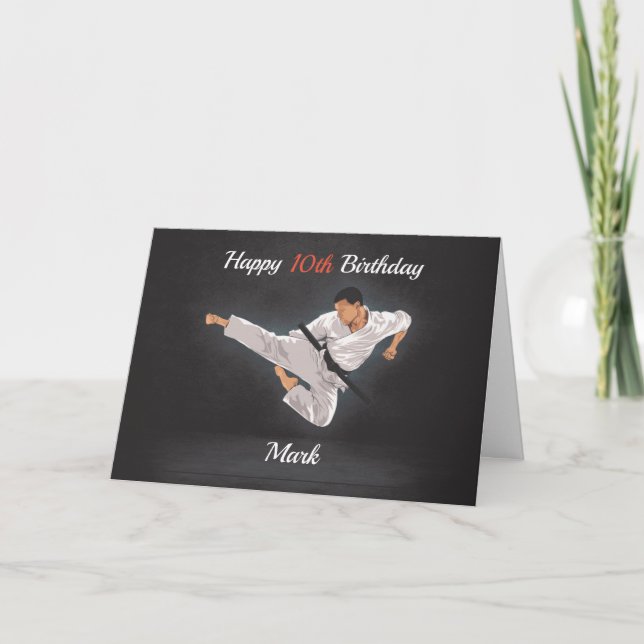 Personalised Karate/Tae Kwon Do Birthday Card (Front)