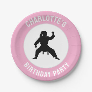 Personalised Karate / Taekwondo / judo Birthday Paper Plate