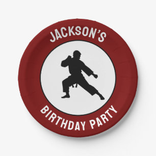 Personalised Karate / Taekwondo / judo Birthday Paper Plate