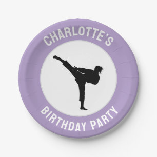 Personalised Karate / Taekwondo / judo Birthday Paper Plate