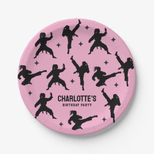 Personalised Karate / Taekwondo / judo Birthday Paper Plate