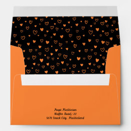 Personalised Kawaii Cute Black Hearts Snail Mail Envelope