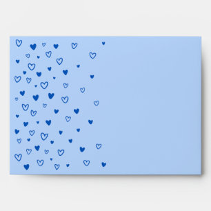 Personalised Kawaii Cute Blue Hearts Love Envelope