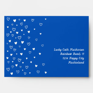 Personalised Kawaii Cute Blue Hearts Snail Mail Envelope