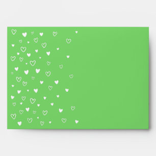 Personalised Kawaii Cute Green Hearts Snail Mail Envelope