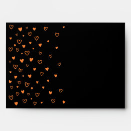 Personalised Kawaii Cute Halloween Orange Hearts Envelope