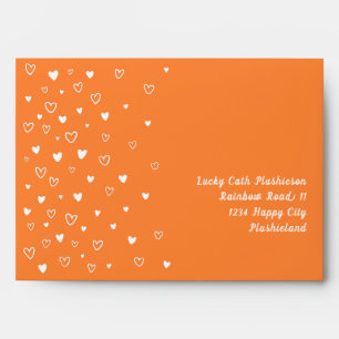 Personalised Kawaii Cute Orange Hearts Snail Mail Envelope