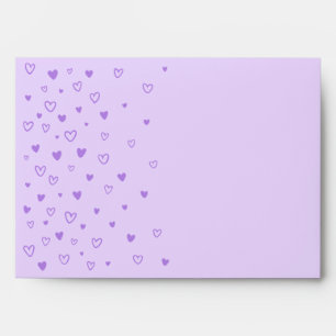 Personalised Kawaii Cute Pastel Purple Hearts Love Envelope