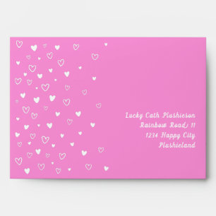 Personalised Kawaii Cute Pink Hearts Snail Mail Envelope