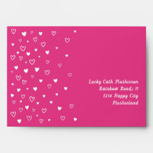 Personalised Kawaii Cute Pink Hearts Snail Mail Envelope