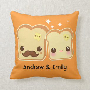 Personalised - Kawaii cute toasts couple Cushion