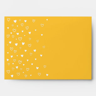 Personalised Kawaii Cute Yellow Hearts Snail Mail Envelope
