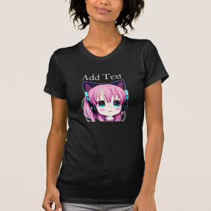 Personalised Kawaii Girl with Headphones on T-Shirt