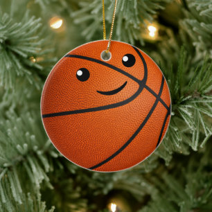 personalised kawaii girls basketball ceramic ornament