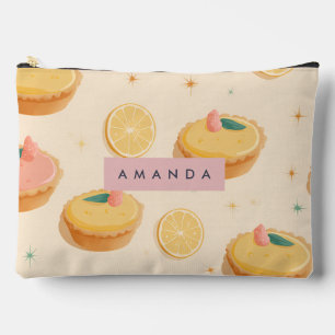 Personalised Kawaii Lemon Tart Pattern Accessory Pouch