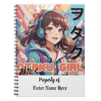 Personalised Kawaii Otaku Girl Anime Notebook