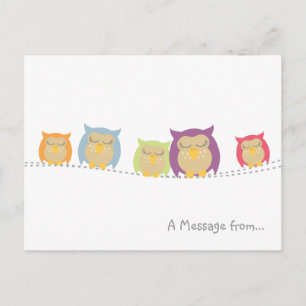Personalised Kawaii Owl Postcard