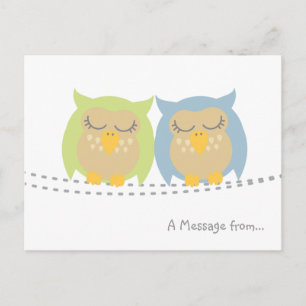Personalised Kawaii Owl Postcard