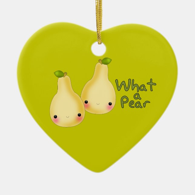 Personalised Kawaii Pear Ornament (Front)