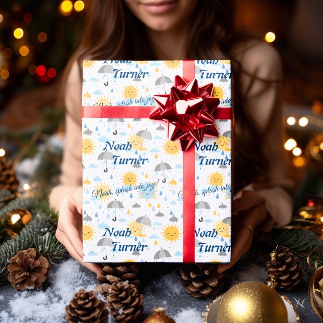 Personalised Kawaii Sun & Rain Gift Wrap for Kids (Creator Uploaded)