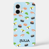 Personalised Kawaii, sushi illustration blue cute