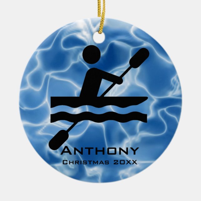 Personalised Kayaking Ornament (Front)