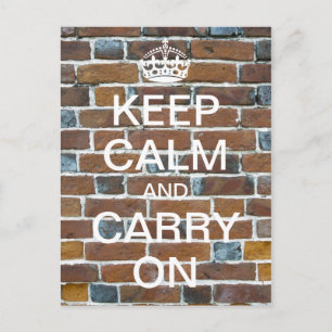 Personalised KEEP CALM and CARRY ON - bricks Postcard