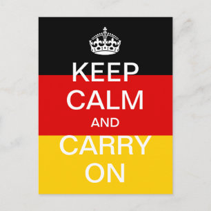 Personalised KEEP CALM and CARRY ON - Germany flag Postcard
