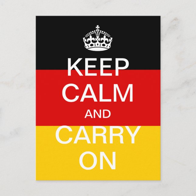 Personalised KEEP CALM and CARRY ON - Germany flag Postcard (Front)