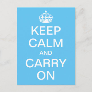 Personalised KEEP CALM and CARRY ON - white words Postcard
