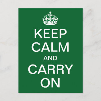 Personalised KEEP CALM and CARRY ON - white words Postcard
