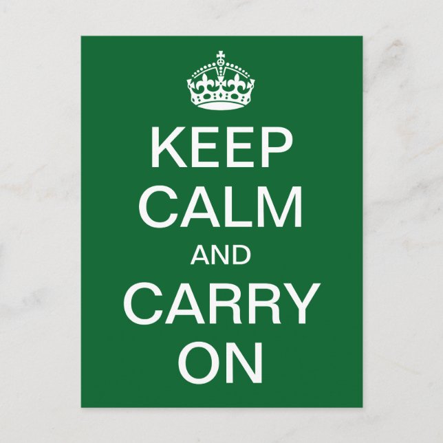Personalised KEEP CALM and CARRY ON - white words Postcard (Front)
