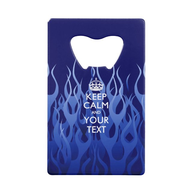 Personalised KEEP CALM AND Edit Text Blue Flames (Front)
