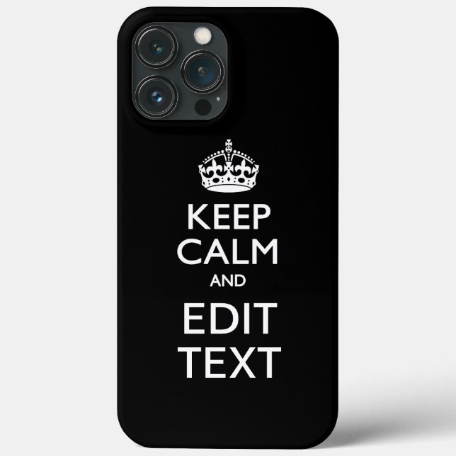 Personalised KEEP CALM AND Edit Text Case-Mate iPhone Case (Back)