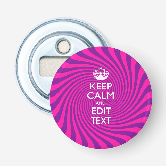 Personalised KEEP CALM AND Edit Text Colourful Bottle Opener (Front)