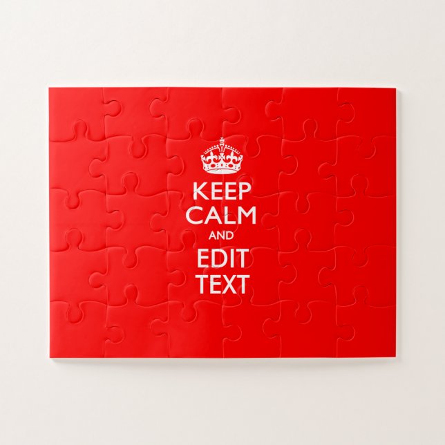 Personalised KEEP CALM AND Edit Text for Cool Gift Jigsaw Puzzle (Horizontal)