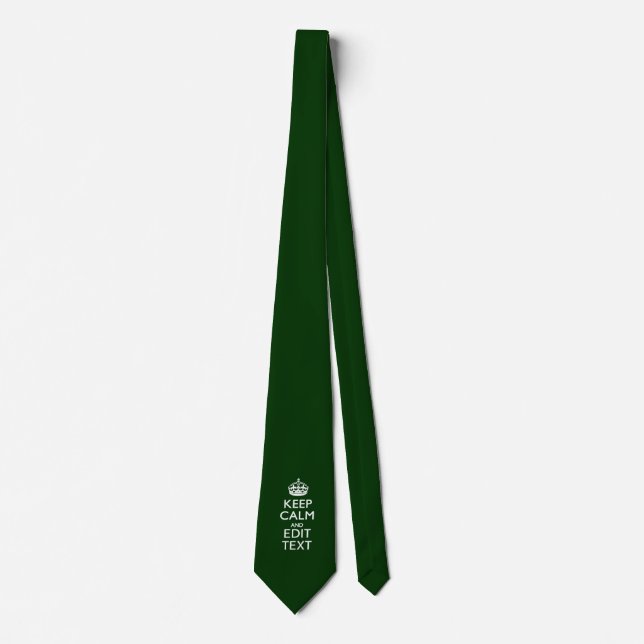 Personalised KEEP CALM AND Edit Text Green Tie (Front)