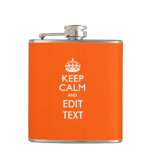 Personalised KEEP CALM AND Edit Text Hip Flask