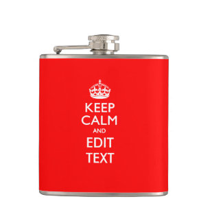 Personalised KEEP CALM AND Edit Text Hip Flask