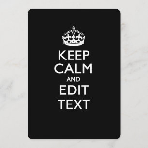 Personalised KEEP CALM AND Edit Text Invitation