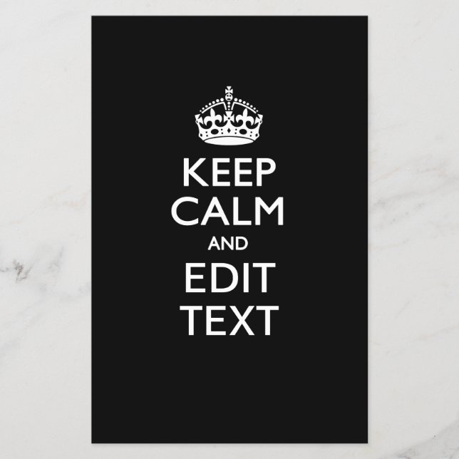 Personalised KEEP CALM AND Edit Text Invitation Flyer (Front)