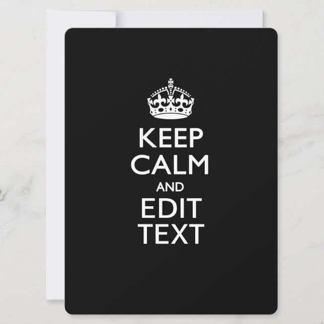 Personalised KEEP CALM AND Edit Text Invite (Front)