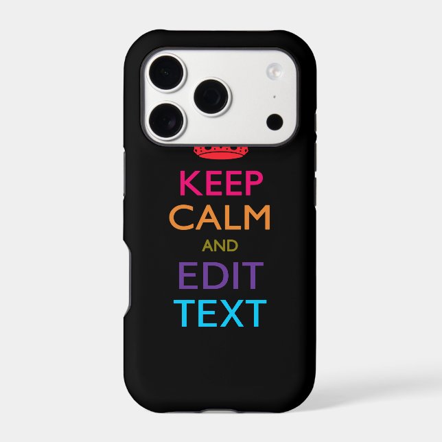 Personalised KEEP CALM AND Edit Text Multi Colour (Back)